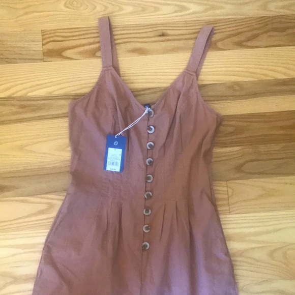 NWT Universal Thread Button Front Iced Tea Brown Jumpsuit - Picture 2 of 9